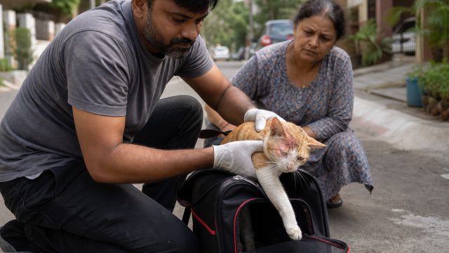 Local Hero Rescues Injured Neighborhood Cat, Ensures a Safe Future